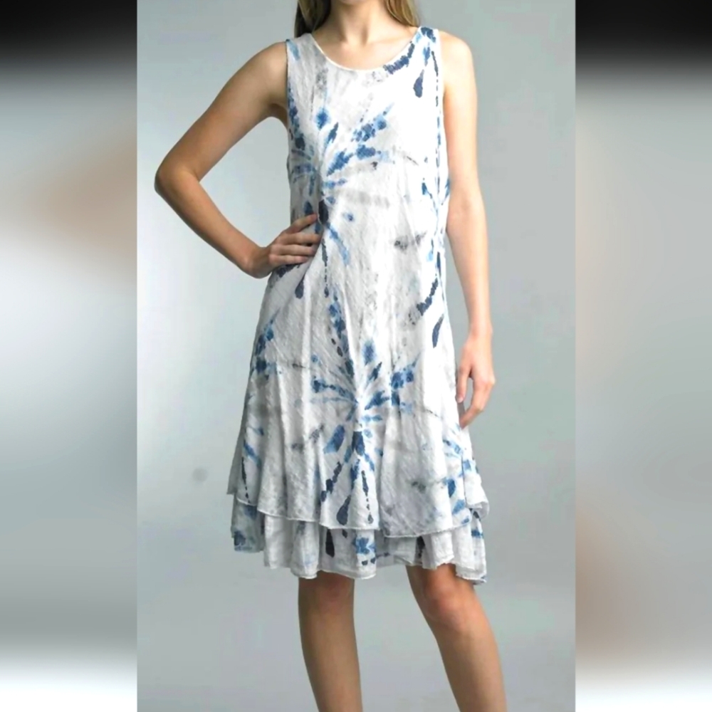 White Tye-Dye Dress